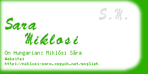 sara miklosi business card